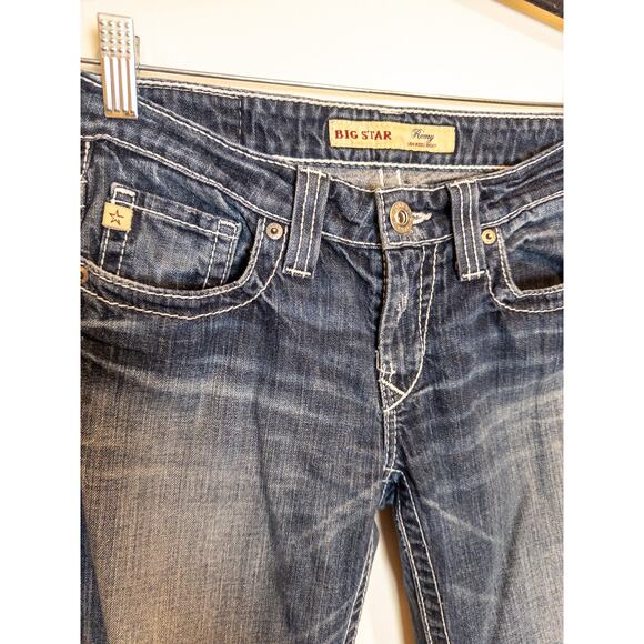 Vintage Y2K Big Star Remy Low Rise Boot Flap Pocket Dark Wash Jeans 27L - Picture 4 of 7